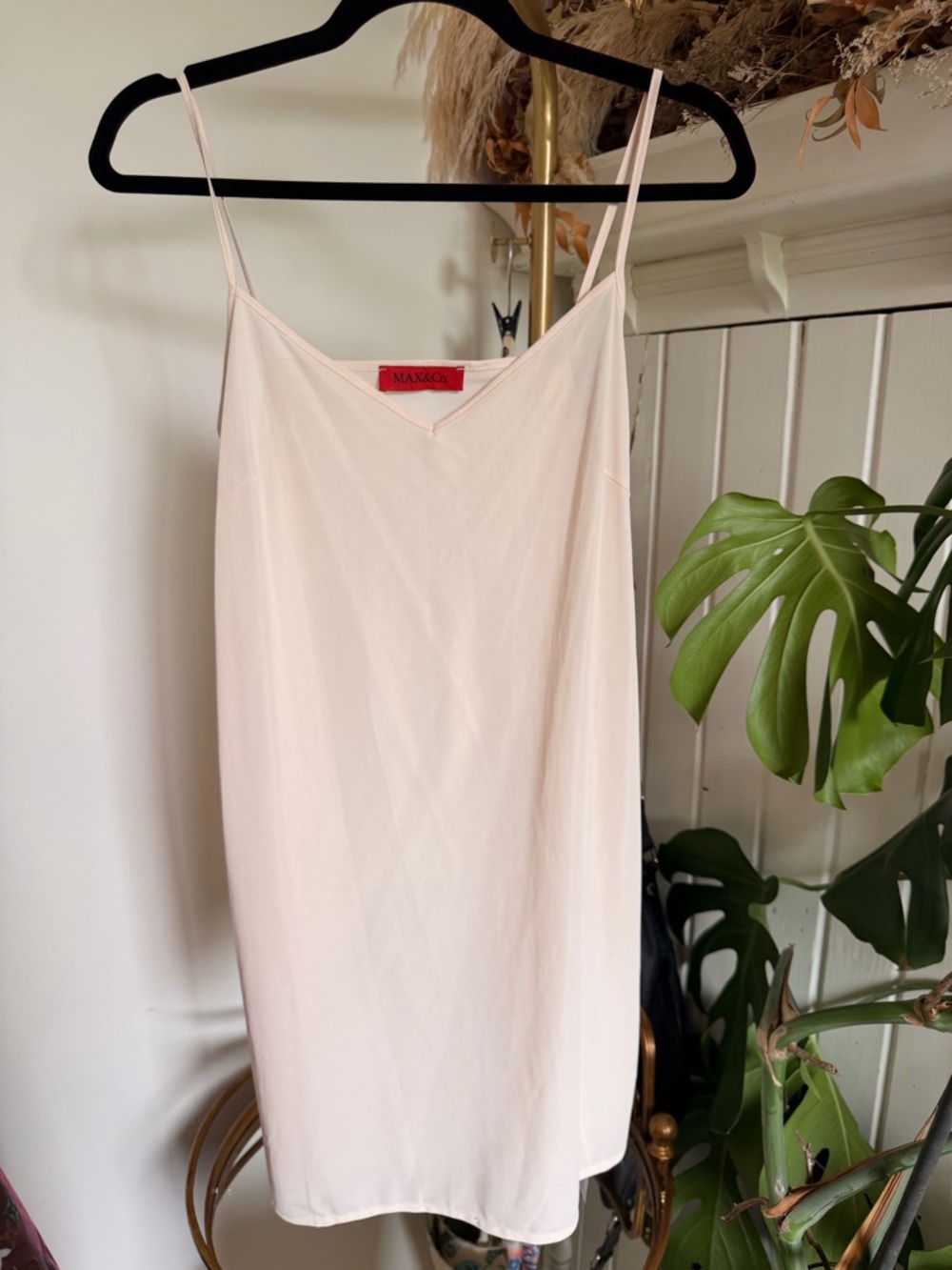 Max & Co. Pale Blush V-Neck Slip Top